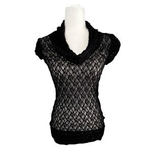 Cache Black Lace Top